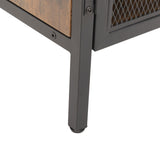 Salon Storage Cabinet with Open Shelves and Hair Dryer Holders, Vintage Brown W2181P149722