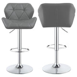 Chrome and Grey Adjustable Bar Stool B062P153521