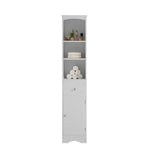 ZUN Tall Bathroom Cabinet, Freestanding Storage Cabinet with Drawer, MDF Board, Adjustable Shelf, White 18363202