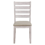 ZUN Casual Dining Room Side Chairs 2pc Set Grayish White Finish Upholstered Seat Transitional Design B01151374