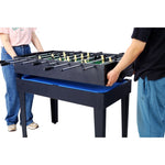 ZUN 5-in-1 Multi-Game Table - Billiards, Push Hockey, Foosball, Ping Pong, and Basketball black/blue 86399614