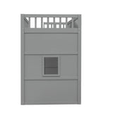 ZUN Twin Size House Loft Bed With Ladder-Gray 78621187