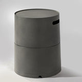 ZUN Steel Propane Tank Cover Round Tank Holder Hide-away Side Table W853P202182