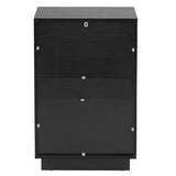 Black P2 Density Board Wavy Pattern Drawer Front 454070cm Two-Drawer Bedside Cabinet 75644100