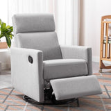 ZUN Modern Upholstered Rocker Nursery Chair Plush Seating Glider Swivel Recliner Chair, Gray 09348183