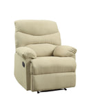 Beige Recliner with Pillow Top Armrest B062P215431