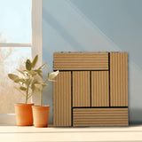Wood Plastic Composite Deck Tiles Set of 20pcs, Composite Decking Resist Rust, Patio Flooring 59176872