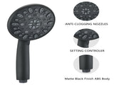 Matt black high pressure multi function with hand held shower faucet 61101347