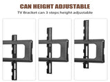 Wooden Storage TV Stand Black Tempered Glass Height Adjustable Universal Swivel Entertainment Center W241P300328