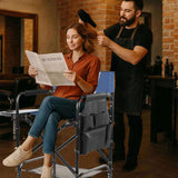 31" Tall Directors Chair with Footrest, 4Portable Bar Height Folding Camping Chair with Built-in Cup 12985219