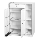 Freestanding Shoe Rack Organizer with 2 Shutter Door, Entryway Narrow Shoe with Adjustable W40981155