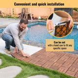 Acacia Wood Interlocking Deck Tiles Checker Pattern, 30 PCS 12" x 12" Square Acacia Hardwood Outdoor W2391P272587