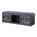 Grey and Gunmetal Storage Bench B062P189168
