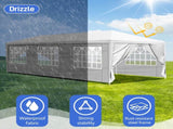 10'x30' Outdoor Party Tent with 8 Removable Sidewalls, Waterproof Canopy Patio Wedding Gazebo, White 84898035