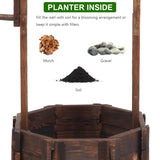 ZUN Outdoor Reinforced And Anticorrosive Wooden Wishing Well Flowerpot 51945815