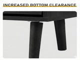 Rattan shoe cabinet with 2 drawers and 4 flip-tops, made of particleboard, 105*24*110cm, black 05339909