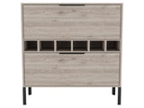 DEPOT E-SHOP Staten Bar Cabinet, Two Door Flexible Cabinets, Light Gray B097133181