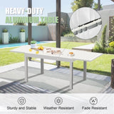 Aluminum Patio Extendable Dining Table 35"- 71", Adjustable Indoor Outdoor Patio Dining Table with W1859P170157