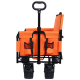 3-in-1 Convertible Folding Wagon Cart with Bench Seat & Storage - 500lbs Heavy-Duty Utility Wagon, W2932P283542