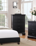 ZUN Elegant Bedroom 1pc Chest Of Drawers Black Color Drawers Tall Chest Plywood Furniture B011P238911