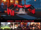 10ft Wide 5ft Tall Giant Halloween Inflatable Spider - LED Head Light 2 Red Eye Tunnel Lights, 52148484