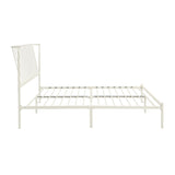 Metal Frame Queen Platform Bed White Finish Angle Headboard Bedroom Furniture 1pc B011P261198