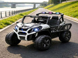 White 2 Seater 24V Kids Electric Car, Remote Control 3 Speed LED Lights Music Horn Spring Suspension 96786378