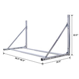 Wall-Mounted Folding Tire Storage, 30.5 to 50.5 Inches Wide, Supports 300 Pounds, Silver 96394660