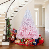 6ft Flocked Christmas Tree - 820 Branch Tips, Fireproof PVC, 3-Section Assembly, Metal 02087941