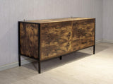 Industrial Style 6 Drawer Double Dresser,Rustic Brown Wood Storage Dresser Clothes Organizer with 95234840