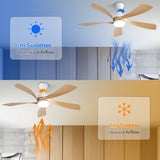 ZUN 52 Inch Modern Ceiling Fan With 3 Color Dimmable Led Light 5 ABS Blades Remote Control Reversible DC W882P147262