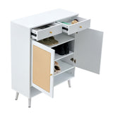 ZUN Modern minimalist storage cabinet, rattan shoe cabinet, bed top cabinet. Beautiful shape, suitable 04312914