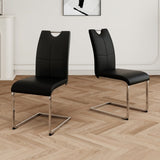 Modern Dining Chairs with Faux Leather Padded Seat Dining Living Room Chairs Upholstered Chair with W210127279