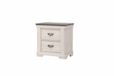 1pc Farmhouse Style Two Drawer Night Stand Nightstand End Table Beige Finish Rustic Bedroom Solid B011P233931