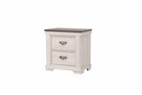 ZUN 1pc Farmhouse Style Two Drawer Night Stand Nightstand End Table Beige Finish Rustic Bedroom Solid B011P233931