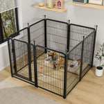 ZUN Dog Playpen 8 Panels 40" Height Heavy Duty Dog Fence Puppy Pen for Large Medium Small Dogs Indoor W368P233995