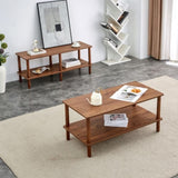 Modern 2-Tier Coffee Table for Living Room Furniture,Rectangular Center Table with Open Storage W3226P279108