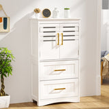 Bathroom Floor Storage,Freestanding Bathroom with 2 Drawers and 2 Doors,Storage T3210P293445
