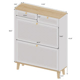 Shoe cabinet with 2 flip-up doors and 2 drawers,narrow shoe rack cabinet,freestanding shoe W3166P266365