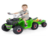 2 in 1 Kids Ride On ATV with Removable Trailer, 6V Electric Quad for Toddlers Ages 3 Green 27828029