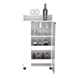 Baltimore Bar Cart with Casters, Glass Door and 2-Side Shelf B070P188861