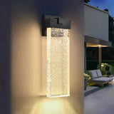 1-pack Modern Outdoor Wall Light Fixture, Weatherproof LED Wall Sconce with Bubble Crystal, Black W1340P239405