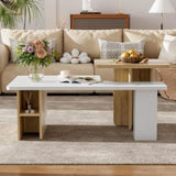 U-Can Set of 2 Nesting Coffees Farmhouse,Rectangle Coffee Living Room,Wood Finish Coffee N724P294661K