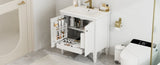 30" Bathroom Vanity with Sink, Two Doors with Shelf, Soft Close Door Hinges, Vintage Style, White N759P226000K