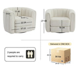 Swivel Accent Barrel Chair, Modern Round Armchairs with Upholstered, Comfy Swivel Accent Chair for W2606P187688