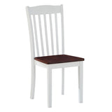 White and Walnut Slat Back Side Chairs B062P182742