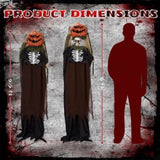 5.6ft Halloween Decorations Outdoor Life Size Animatronics Ghost with Pumpkin Head, Sound-Actived 26986288