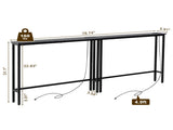2 Pack 39.4" Narrow Console Sofa Table with Power Outlets and USB Ports, Long 49566916