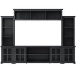 ZUN Minimalism Entertainment Wall Unit with Bridge, Modern TV Console Table for TVs Up 65082746