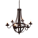 6 - Light Metal Chandelier, Hanging Light Fixture with Adjustable Chain for Kitchen Dining Room W2078138933
